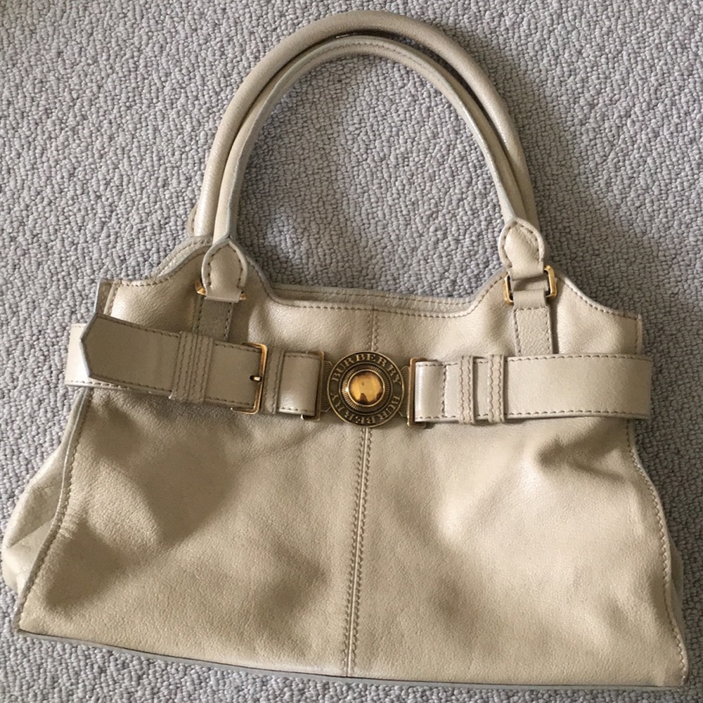 Burberry Leather Tote Bag w/belt